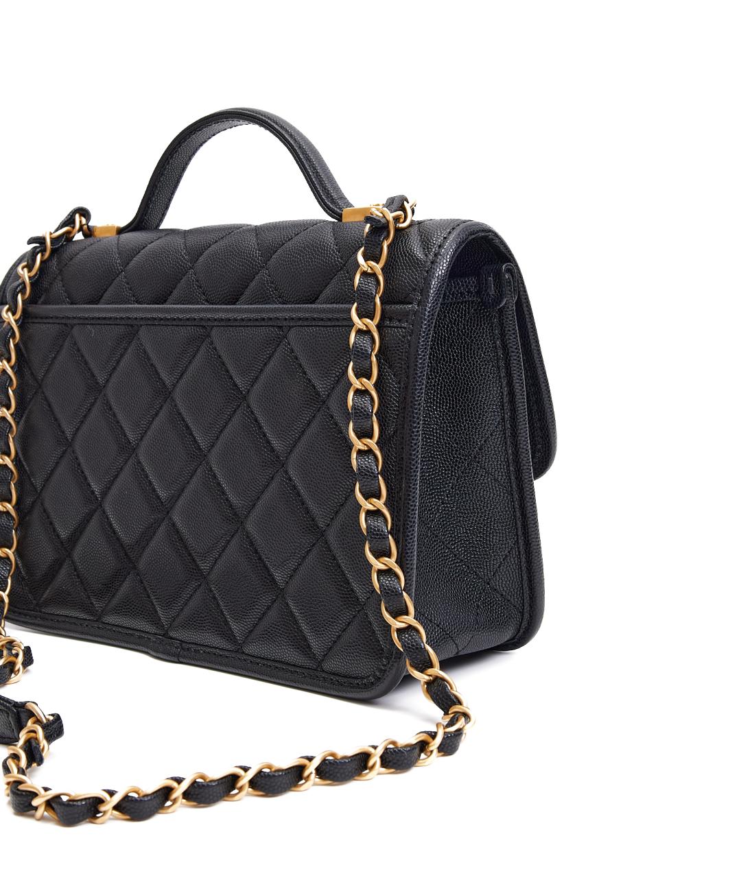 CHANEL Черная кожаная сумка через плечо, фото 5