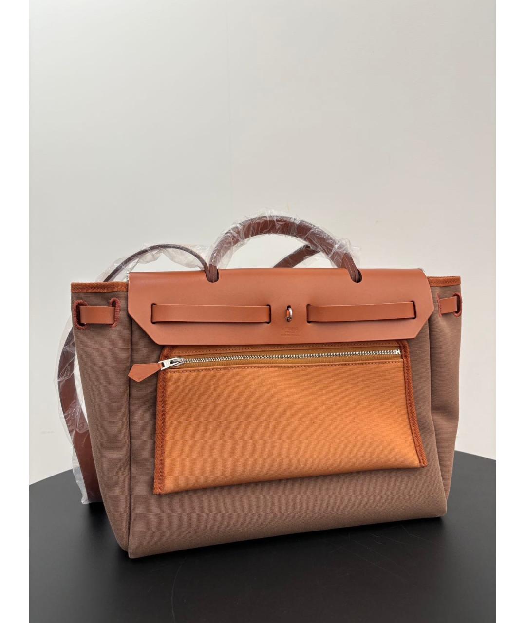 HERMES Коричневая сумка с короткими ручками, фото 4