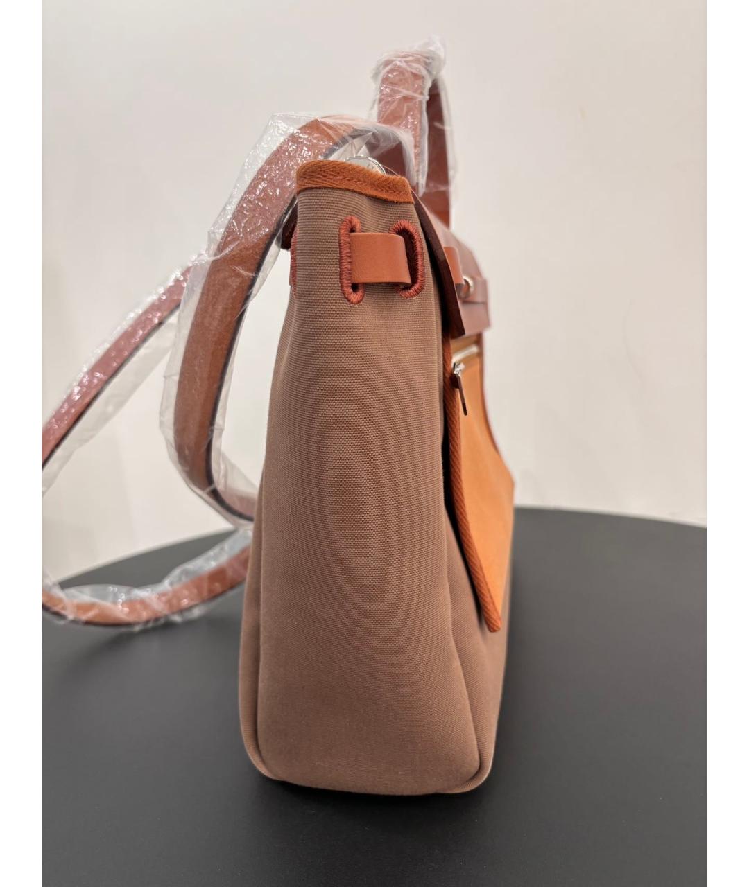 HERMES Коричневая сумка с короткими ручками, фото 5