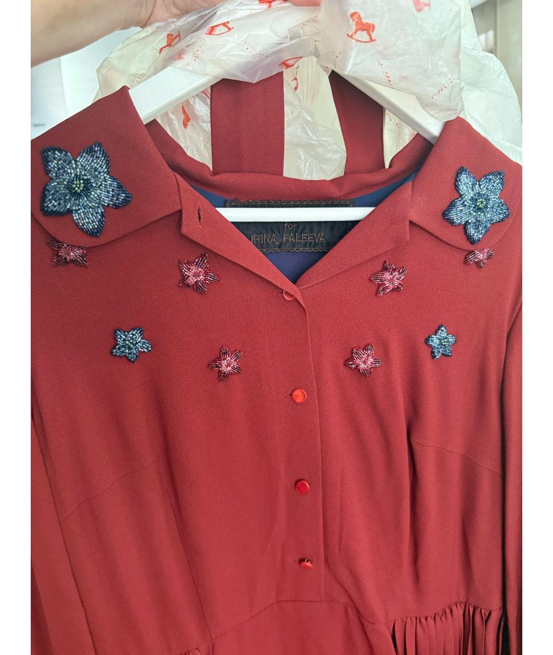 ULYANA SERGEENKO Красное вискозное повседневное платье, фото 4