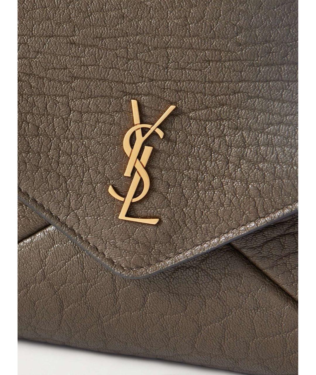 SAINT LAURENT Коричневая кожаная сумка через плечо, фото 2