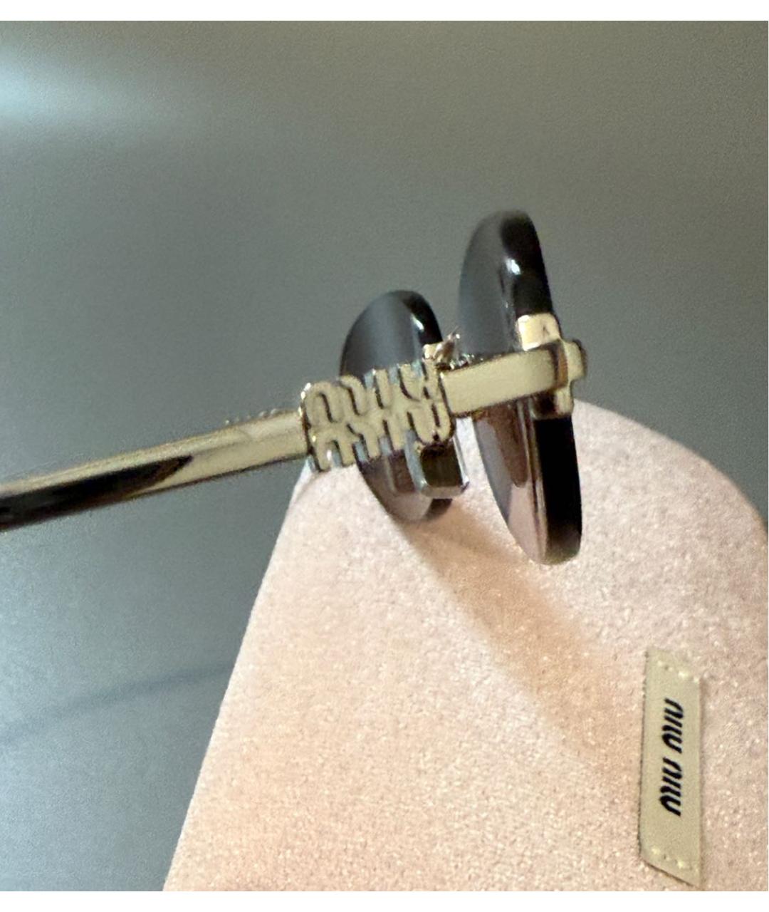 MIU MIU Коричневые металлические солнцезащитные очки, фото 6
