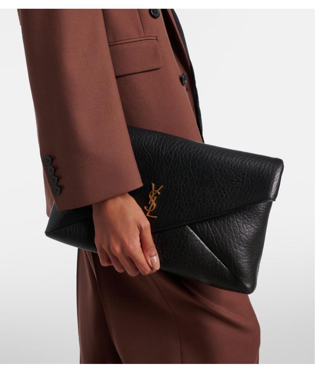 SAINT LAURENT Черная кожаная сумка через плечо, фото 6
