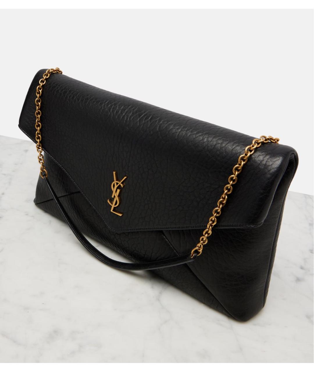 SAINT LAURENT Черная кожаная сумка через плечо, фото 2