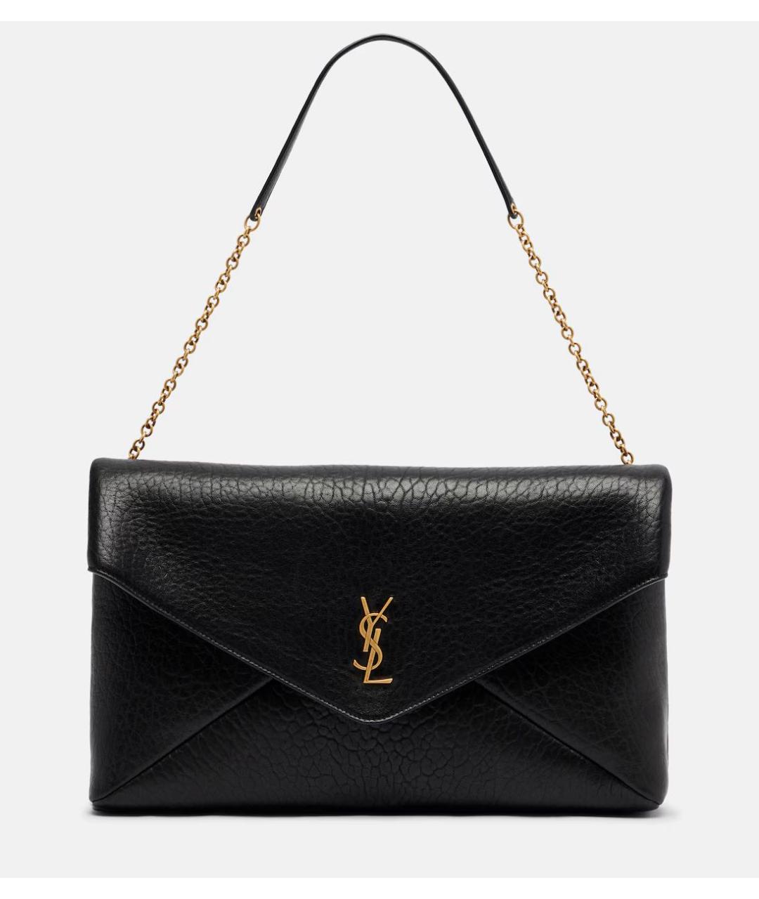 SAINT LAURENT Черная кожаная сумка через плечо, фото 7