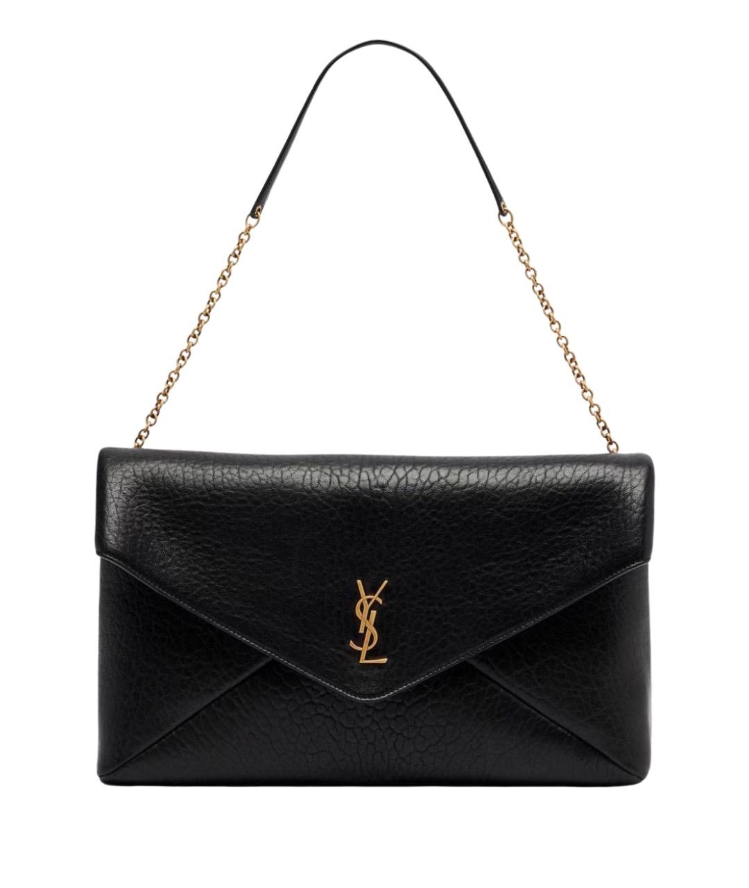 SAINT LAURENT Черная кожаная сумка через плечо, фото 1