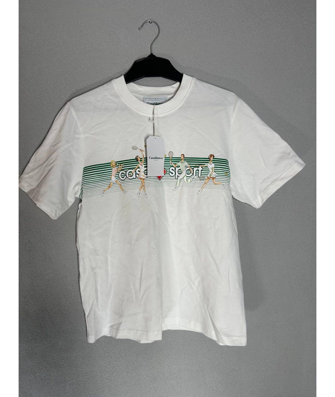 CASABLANCA Белая хлопковая футболка, фото 3