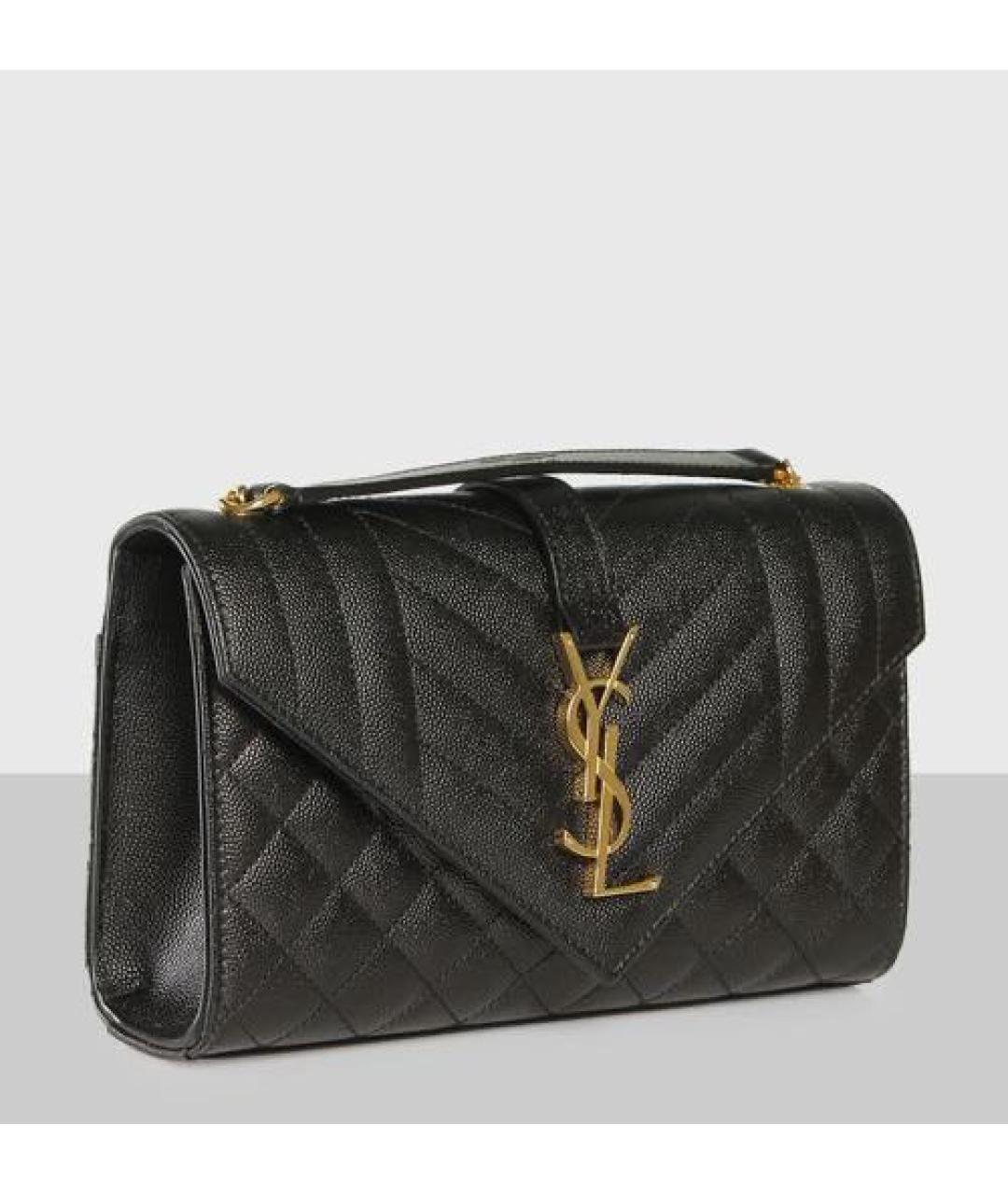 SAINT LAURENT Черная кожаная сумка через плечо, фото 3