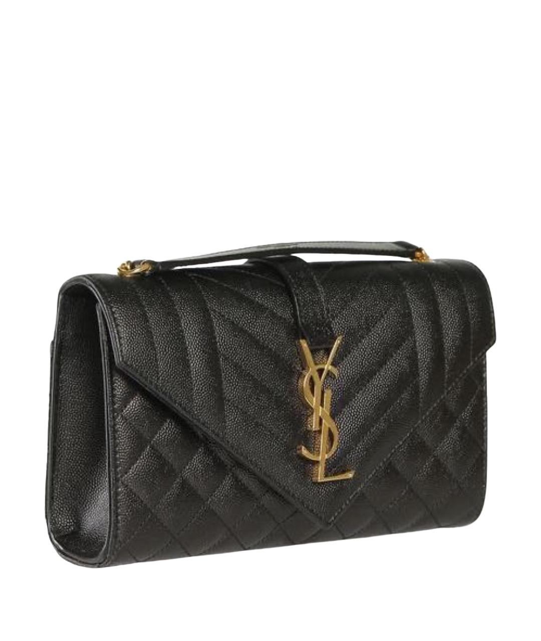 SAINT LAURENT Черная кожаная сумка через плечо, фото 1