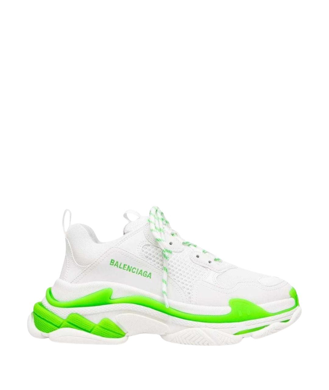 BALENCIAGA Белые текстильные низкие кроссовки / кеды, фото 1