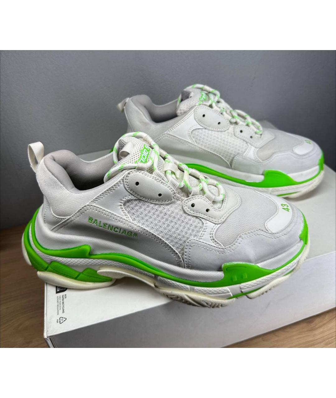 BALENCIAGA Белые текстильные низкие кроссовки / кеды, фото 6