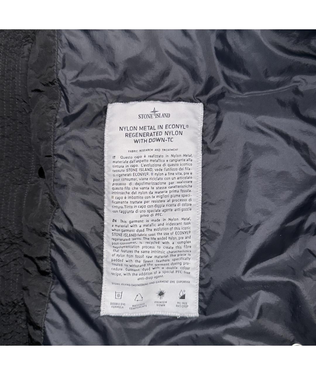 STONE ISLAND Черный пуховик, фото 4