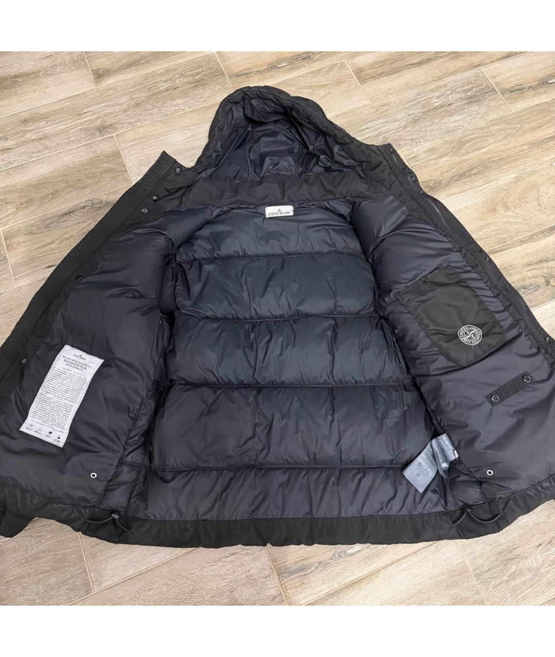 STONE ISLAND Черный пуховик, фото 2