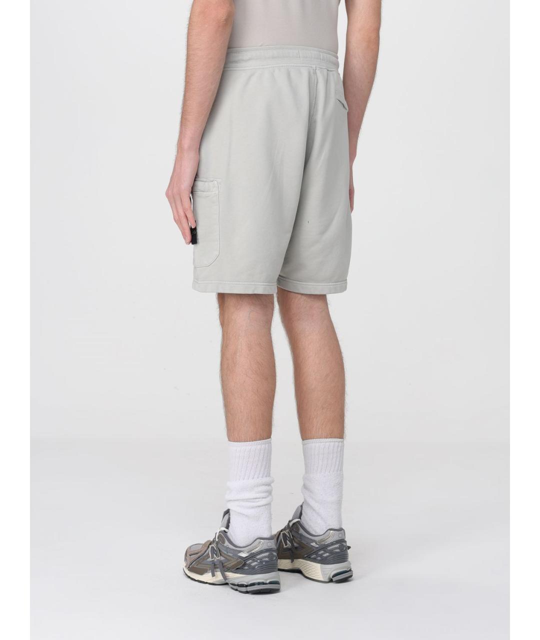 STONE ISLAND Серые хлопковые шорты, фото 3
