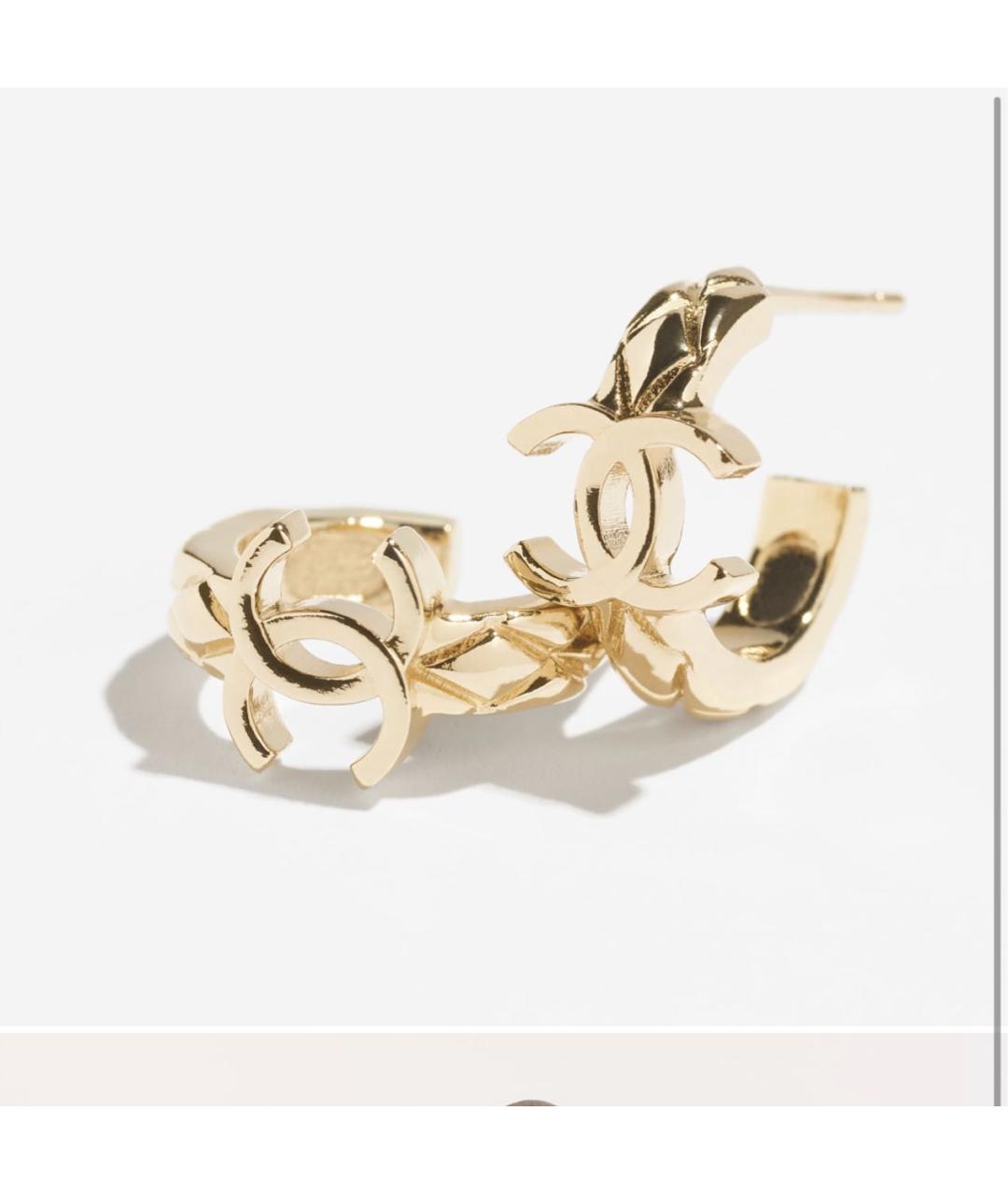 CHANEL Золотые металлические серьги, фото 3