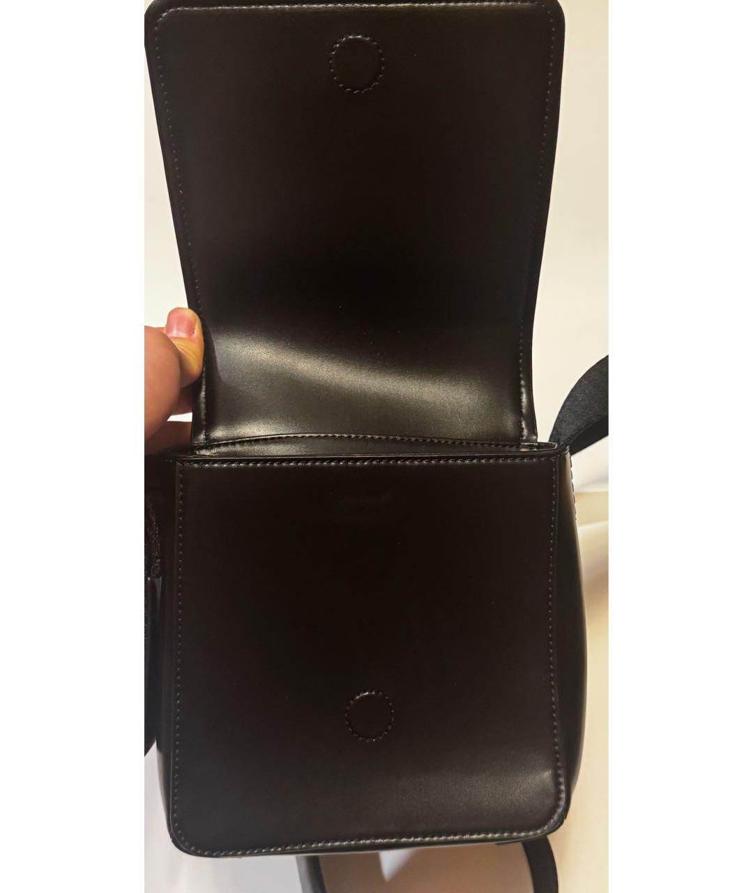 CALVIN KLEIN Черная кожаная сумка на плечо, фото 4