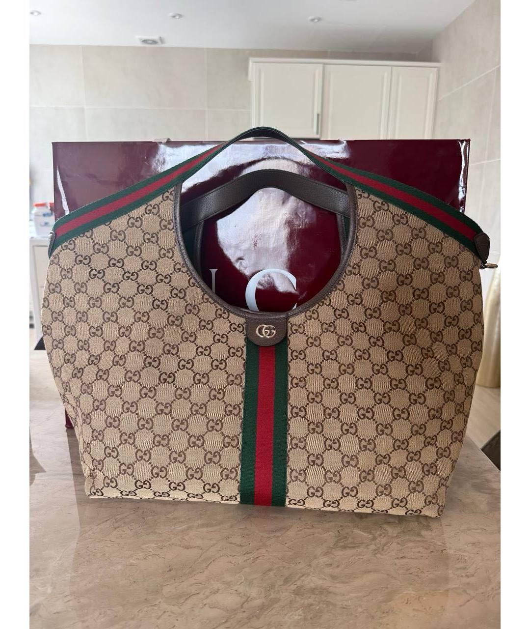 GUCCI Бежевая сумка тоут, фото 9