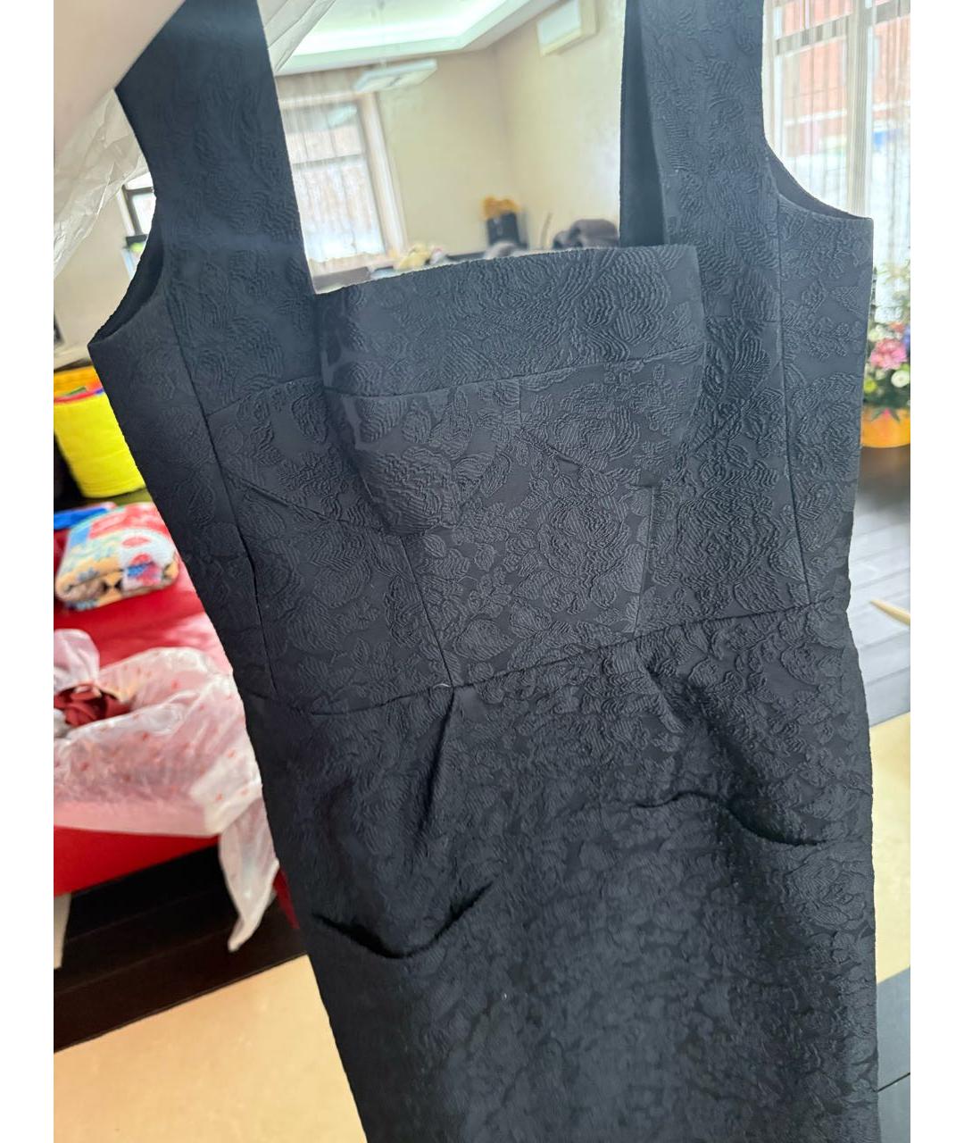 ULYANA SERGEENKO Черное хлопковое вечернее платье, фото 4