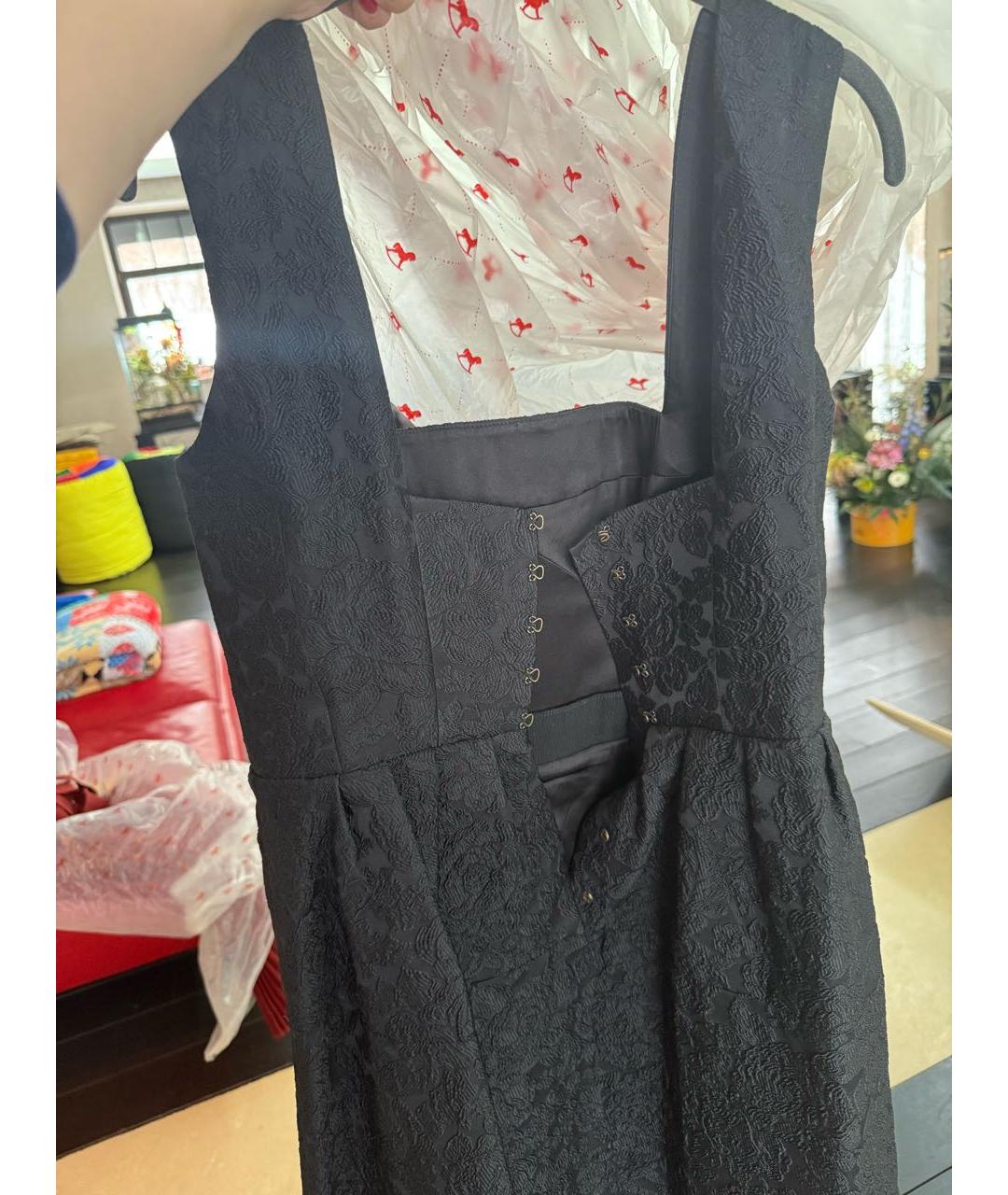 ULYANA SERGEENKO Черное хлопковое вечернее платье, фото 2