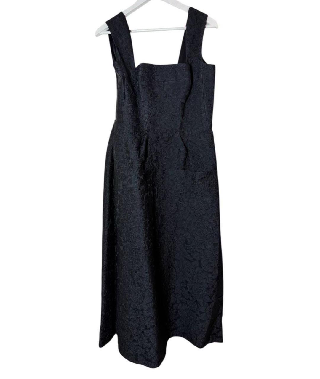 ULYANA SERGEENKO Черное хлопковое вечернее платье, фото 5