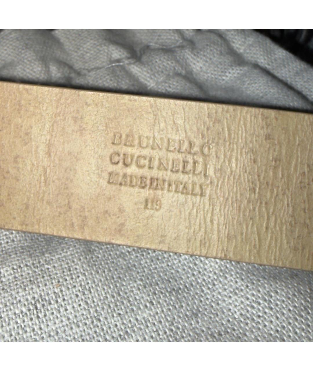 BRUNELLO CUCINELLI Бежевый кожаный ремень, фото 4