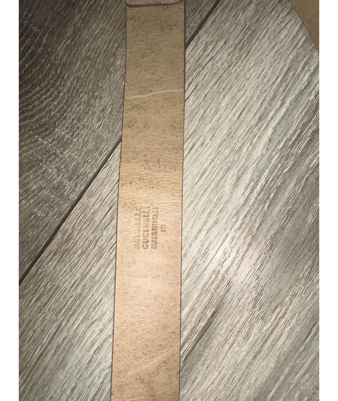 BRUNELLO CUCINELLI Бежевый кожаный ремень, фото 4