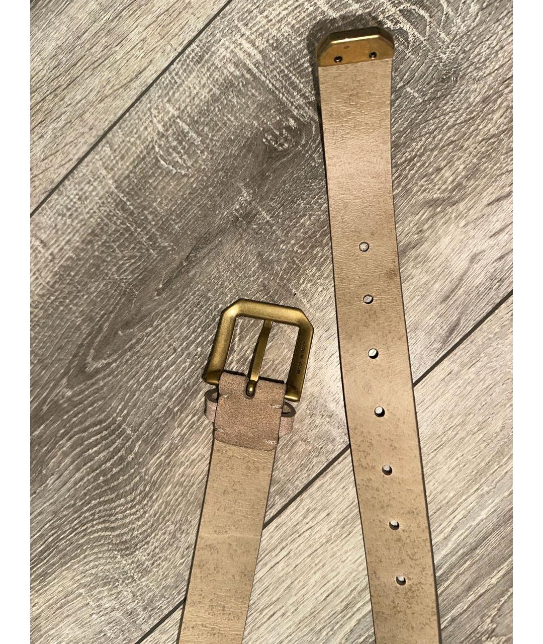 BRUNELLO CUCINELLI Бежевый кожаный ремень, фото 5
