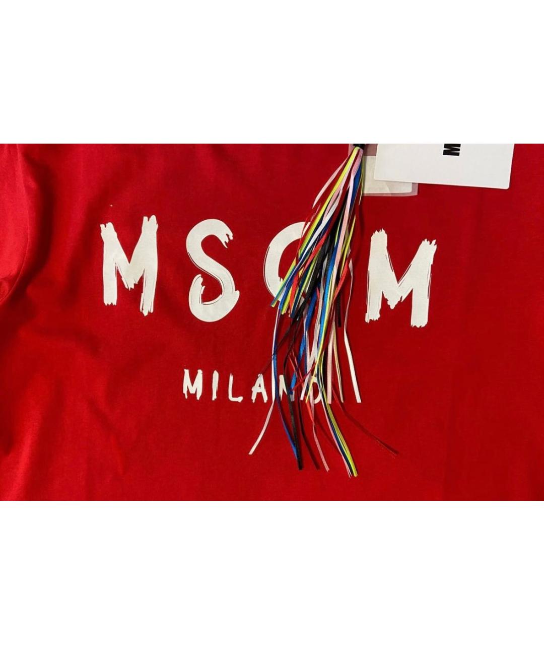 MSGM Красное хлопковое повседневное платье, фото 3