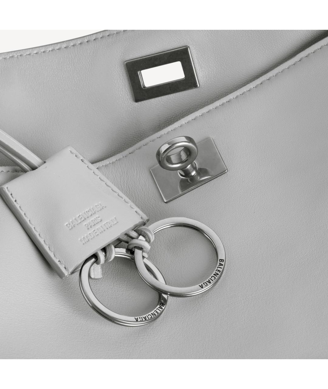 BALENCIAGA Серая кожаная сумка тоут, фото 6