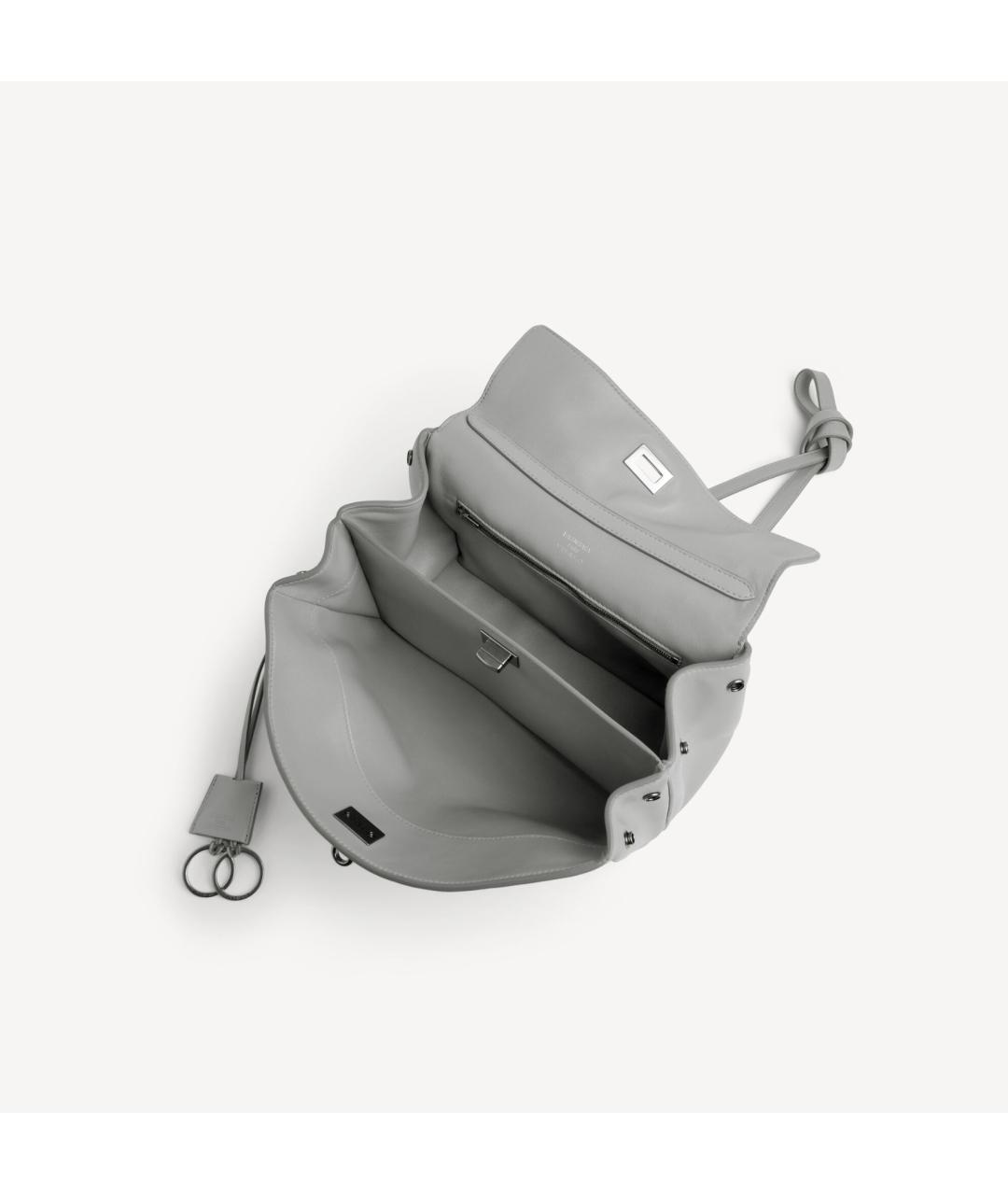 BALENCIAGA Серая кожаная сумка тоут, фото 7