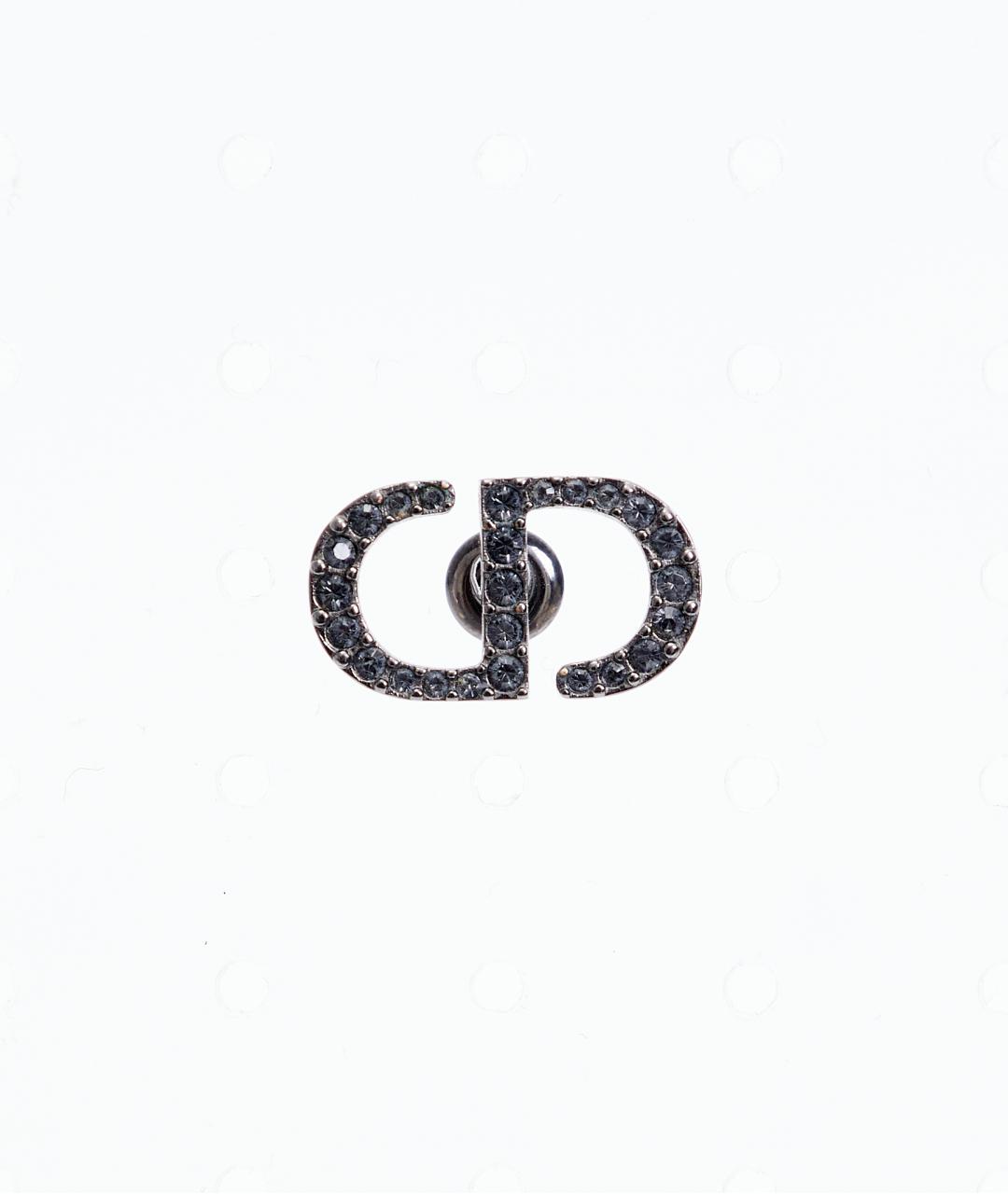 CHRISTIAN DIOR Черные металлические серьги, фото 2