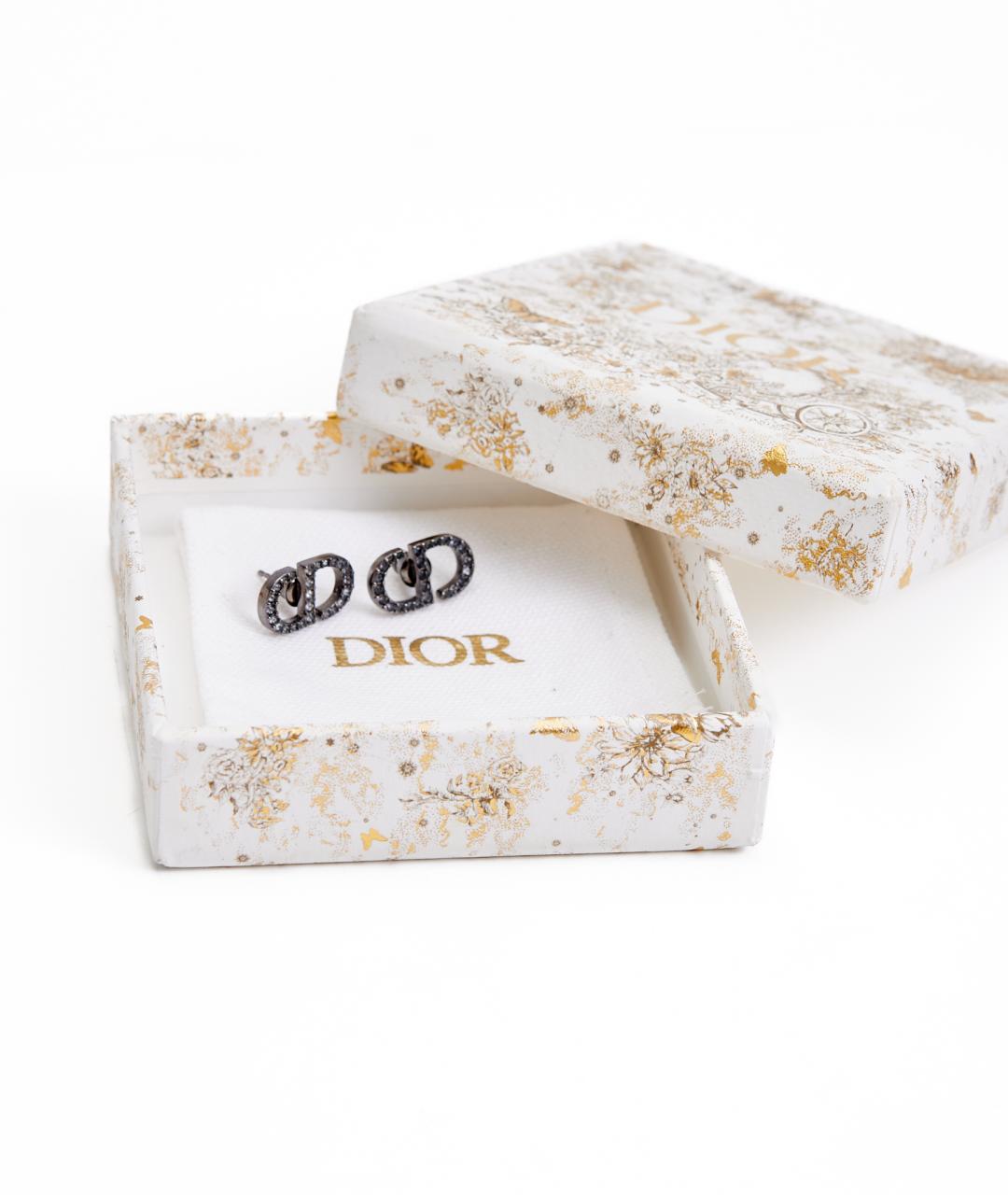 CHRISTIAN DIOR Черные металлические серьги, фото 3
