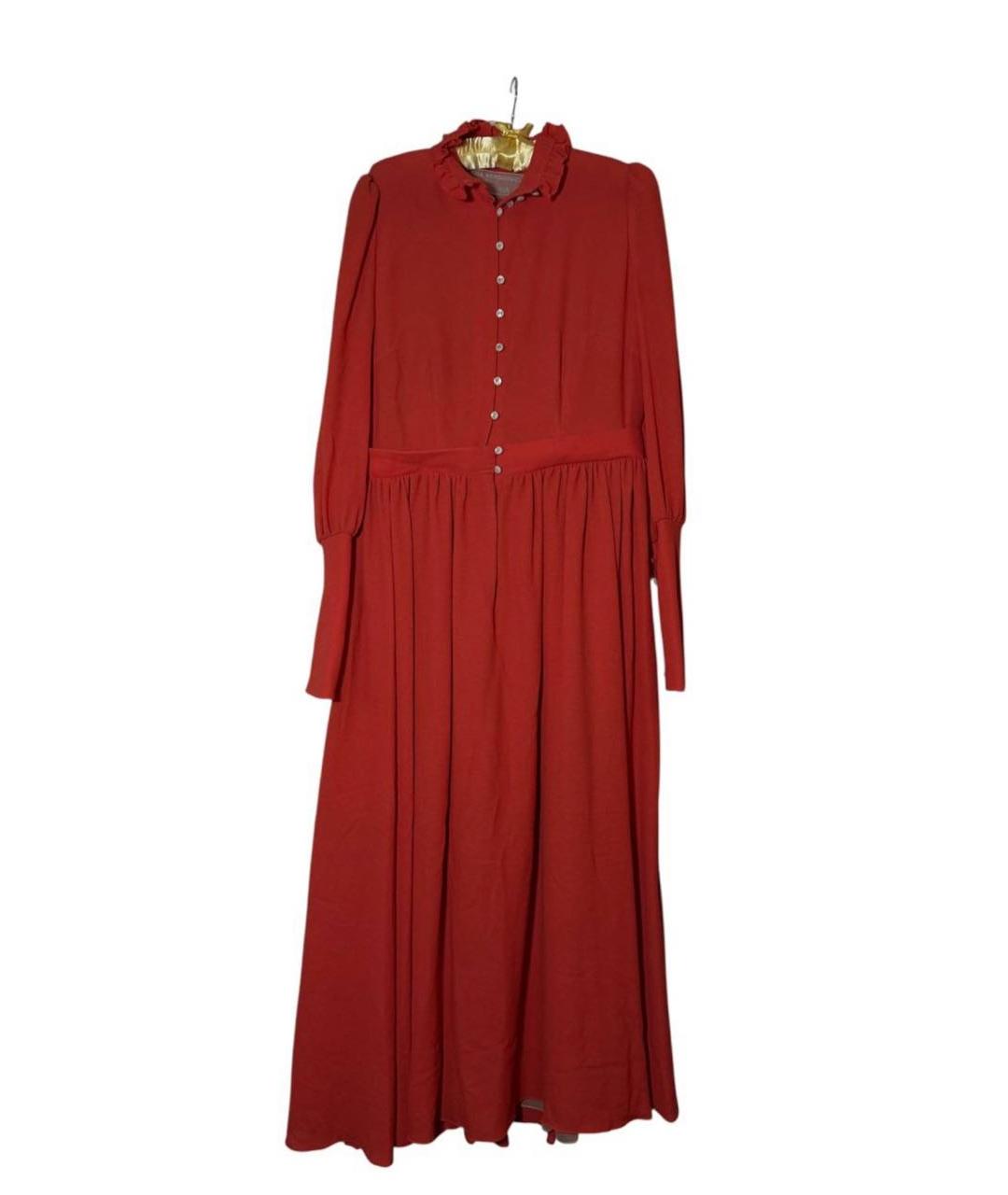 ULYANA SERGEENKO Оранжевое шелковое платье, фото 6