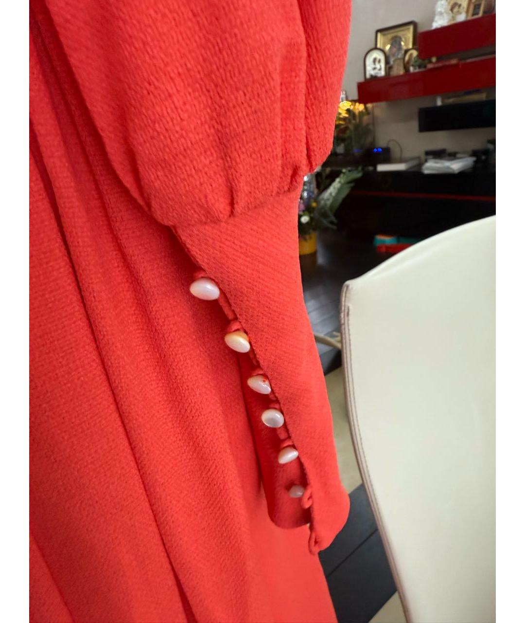 ULYANA SERGEENKO Оранжевое шелковое платье, фото 5