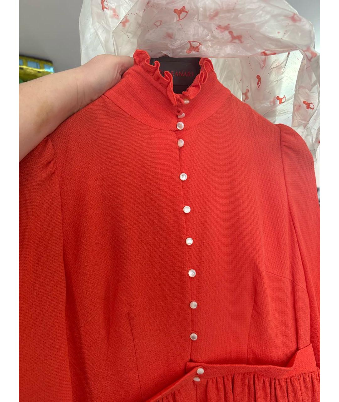 ULYANA SERGEENKO Оранжевое шелковое платье, фото 3