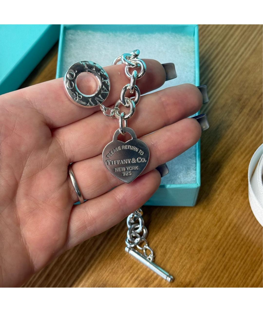 TIFFANY&CO Серебрянный серебряный браслет, фото 4