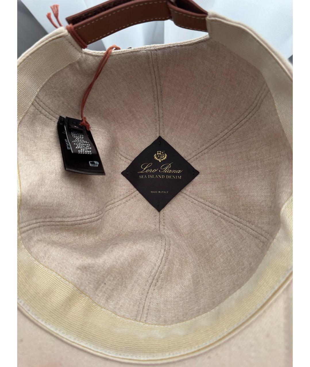 LORO PIANA Бежевая хлопковая кепка/бейсболка, фото 7