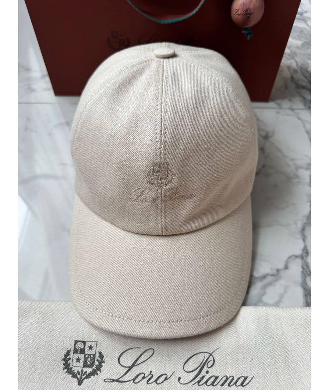 LORO PIANA Бежевая хлопковая кепка/бейсболка, фото 9