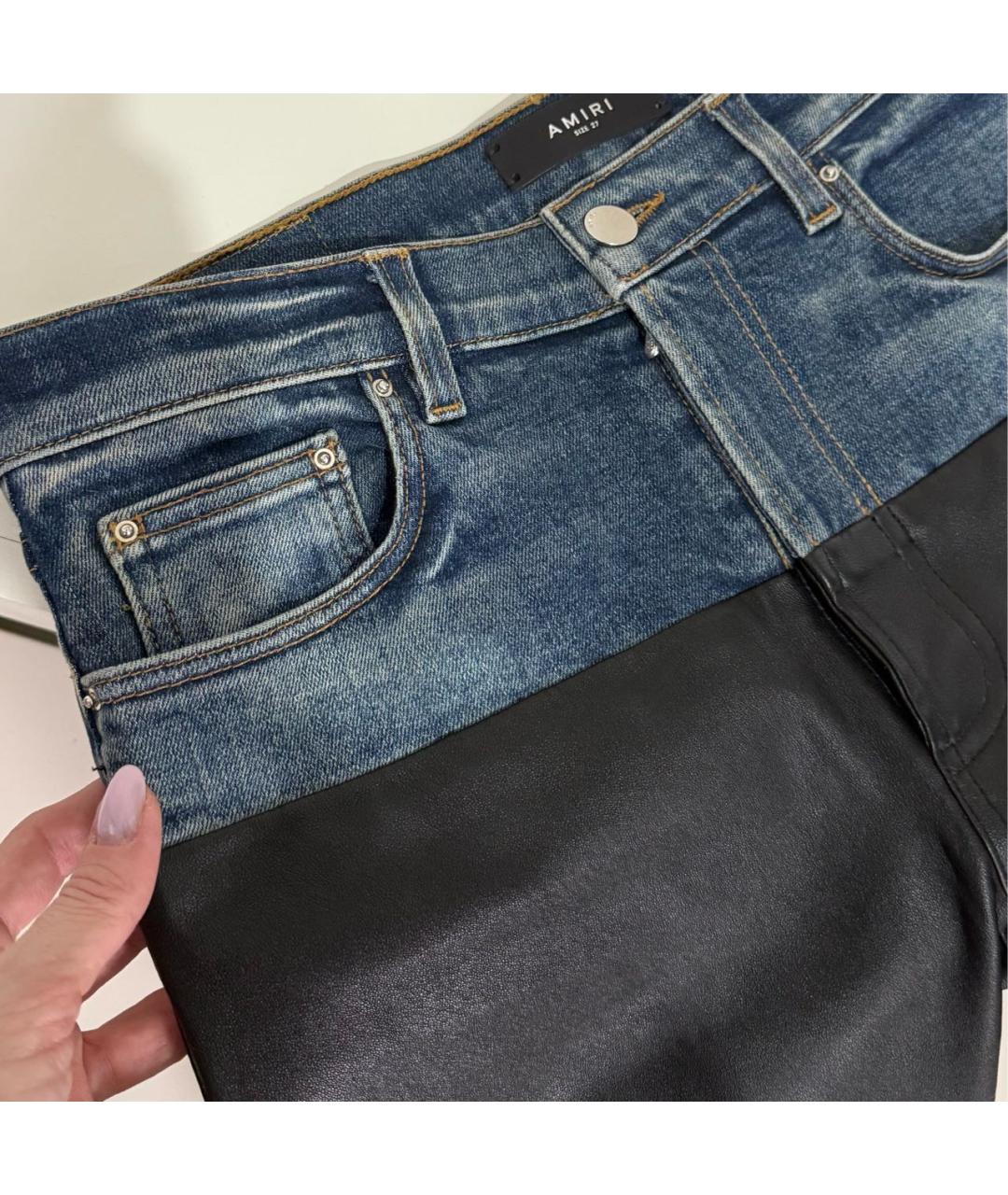 AMIRI Черные хлопко-эластановые джинсы клеш, фото 7