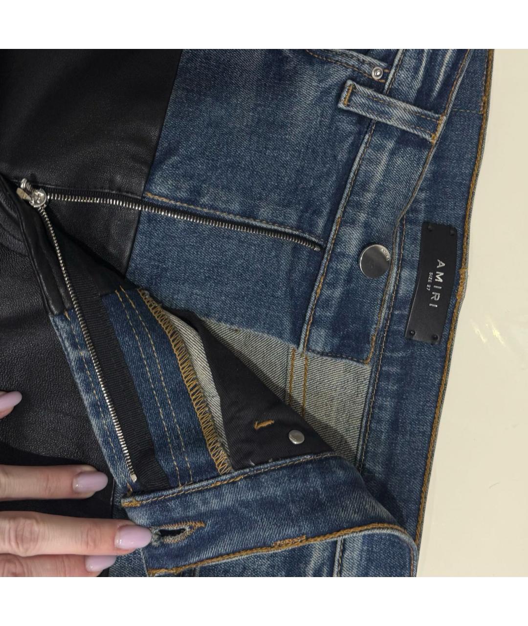 AMIRI Черные хлопко-эластановые джинсы клеш, фото 6