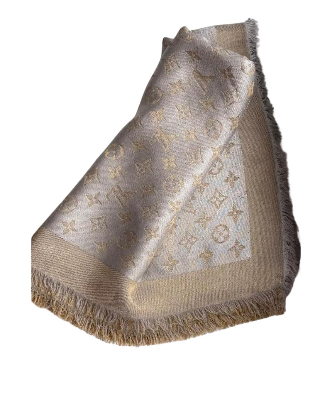 LOUIS VUITTON Бежевый шерстяной платок, фото 1