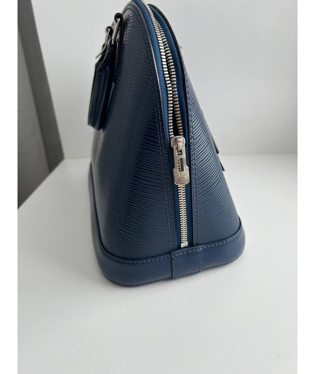 LOUIS VUITTON Синяя кожаная сумка с короткими ручками, фото 9