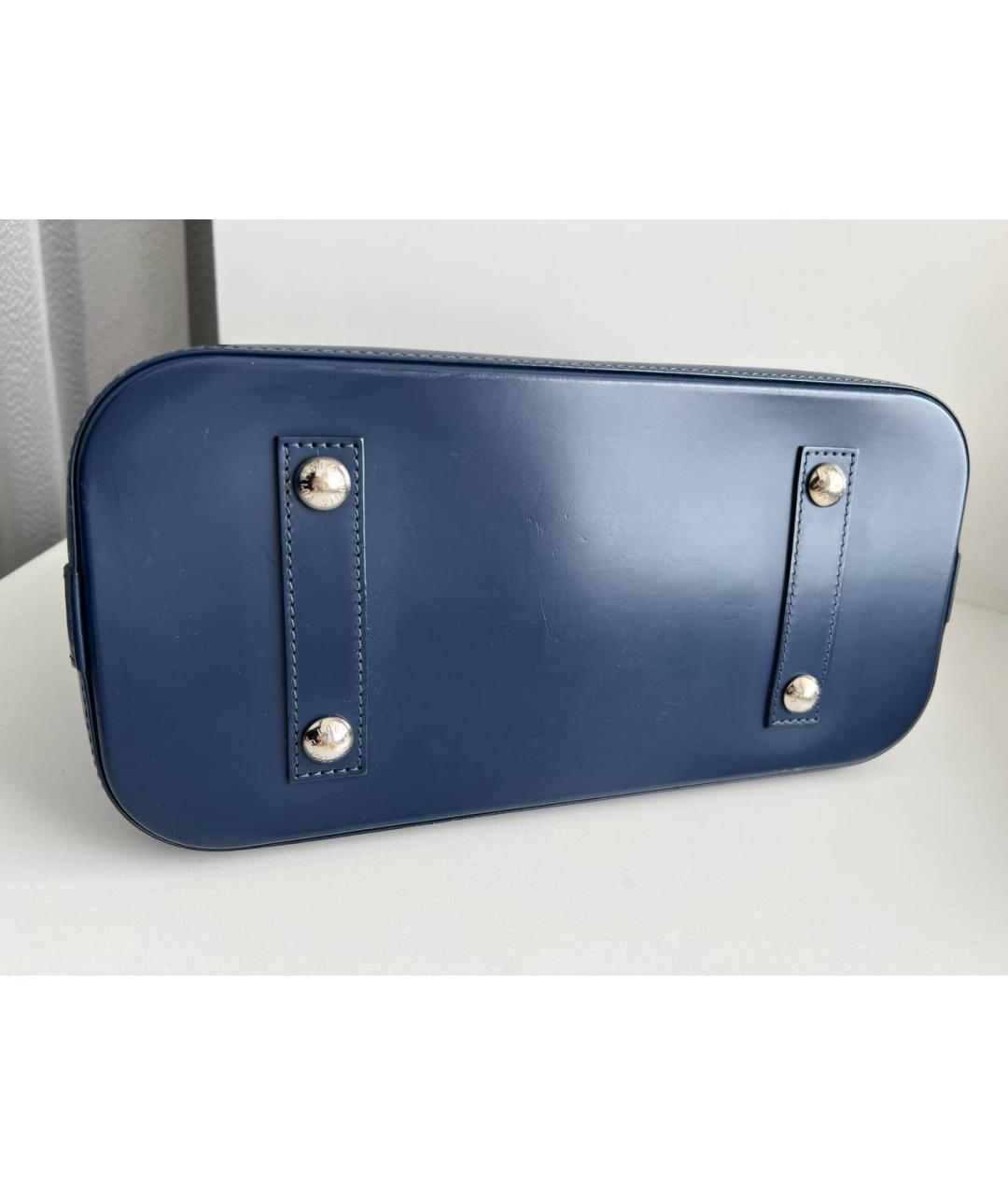 LOUIS VUITTON Синяя кожаная сумка с короткими ручками, фото 5