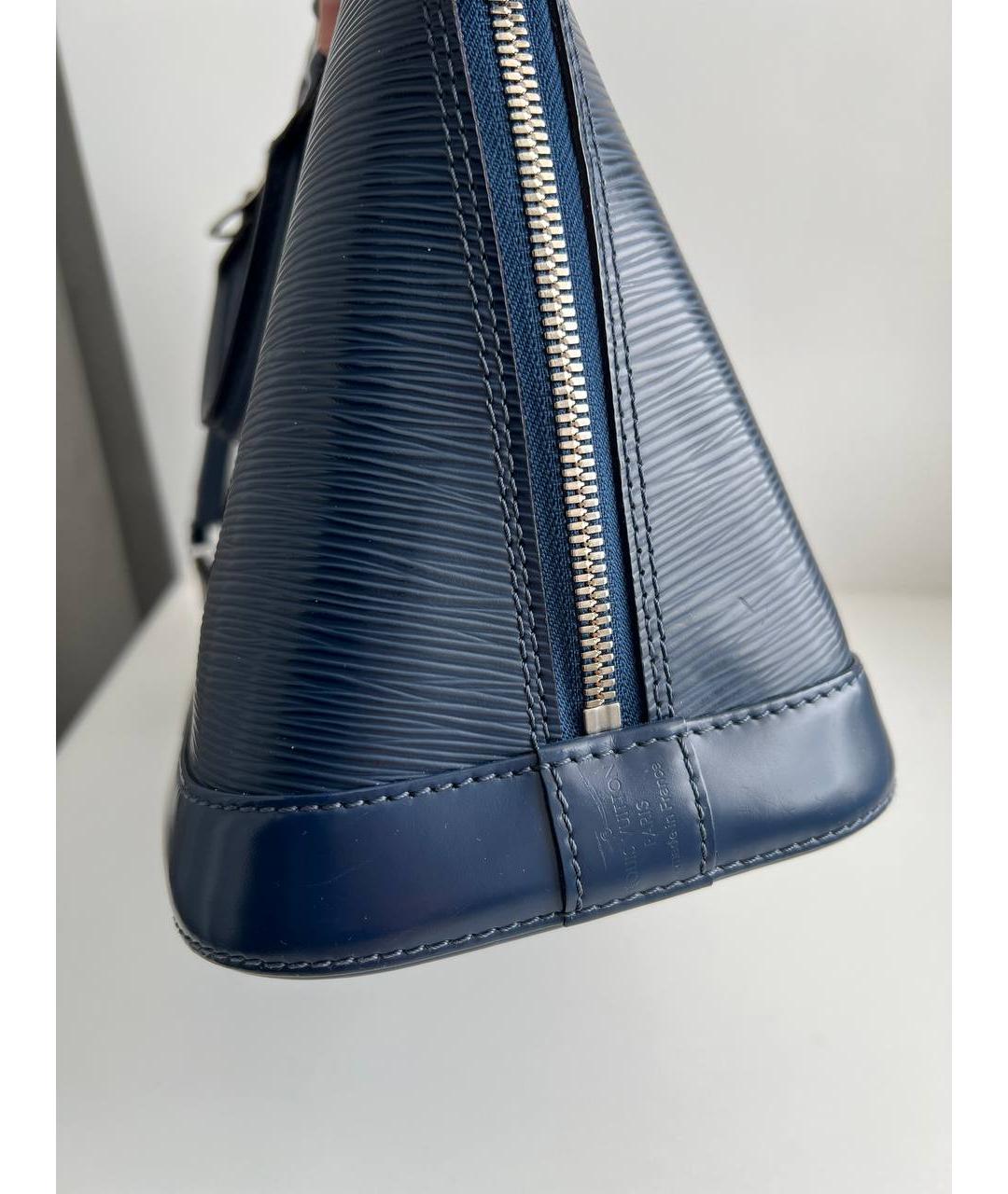 LOUIS VUITTON Синяя кожаная сумка с короткими ручками, фото 8