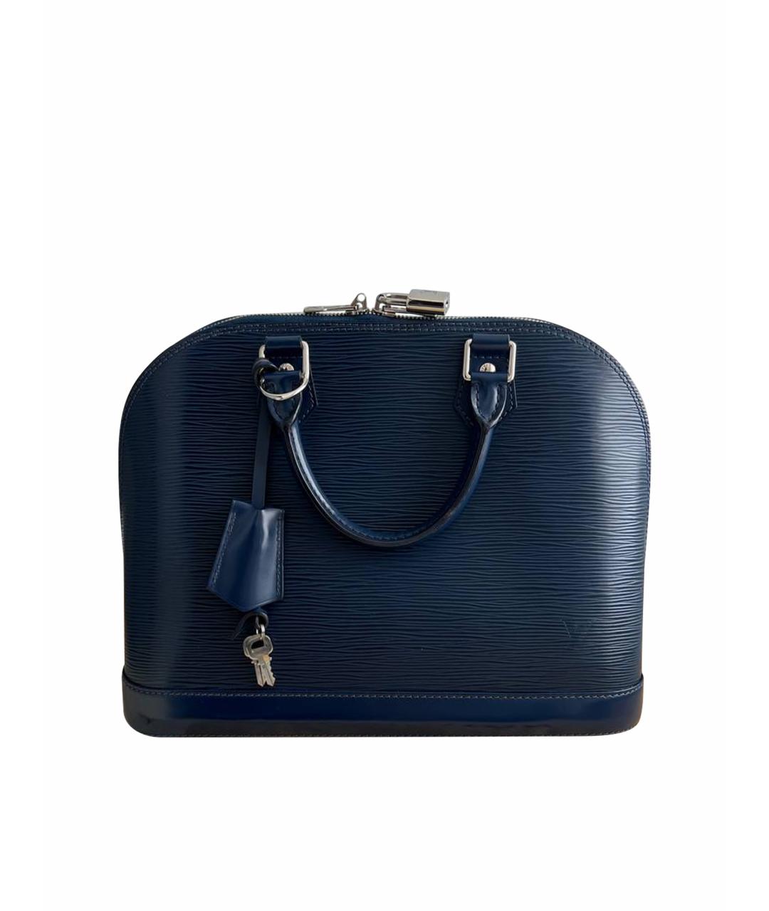 LOUIS VUITTON Синяя кожаная сумка с короткими ручками, фото 1