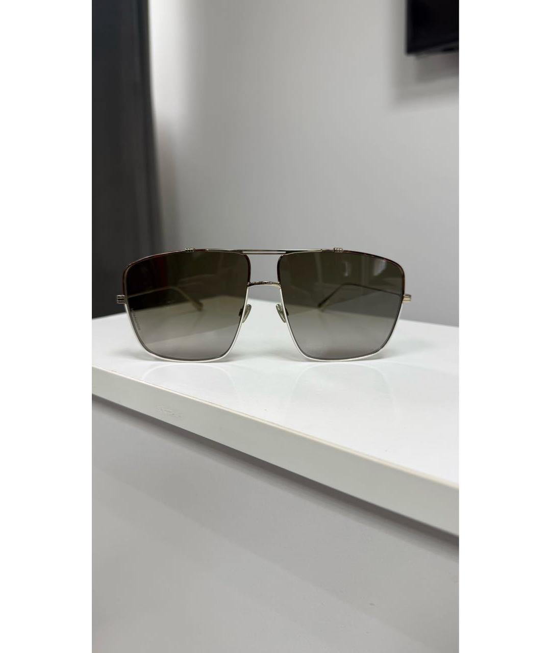 CHRISTIAN DIOR Коричневые металлические солнцезащитные очки, фото 6