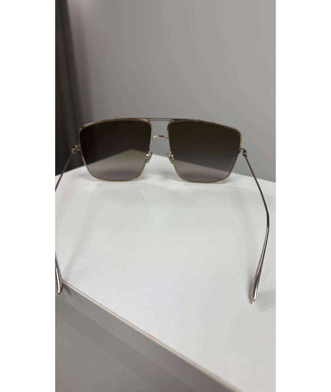 CHRISTIAN DIOR Коричневые металлические солнцезащитные очки, фото 2