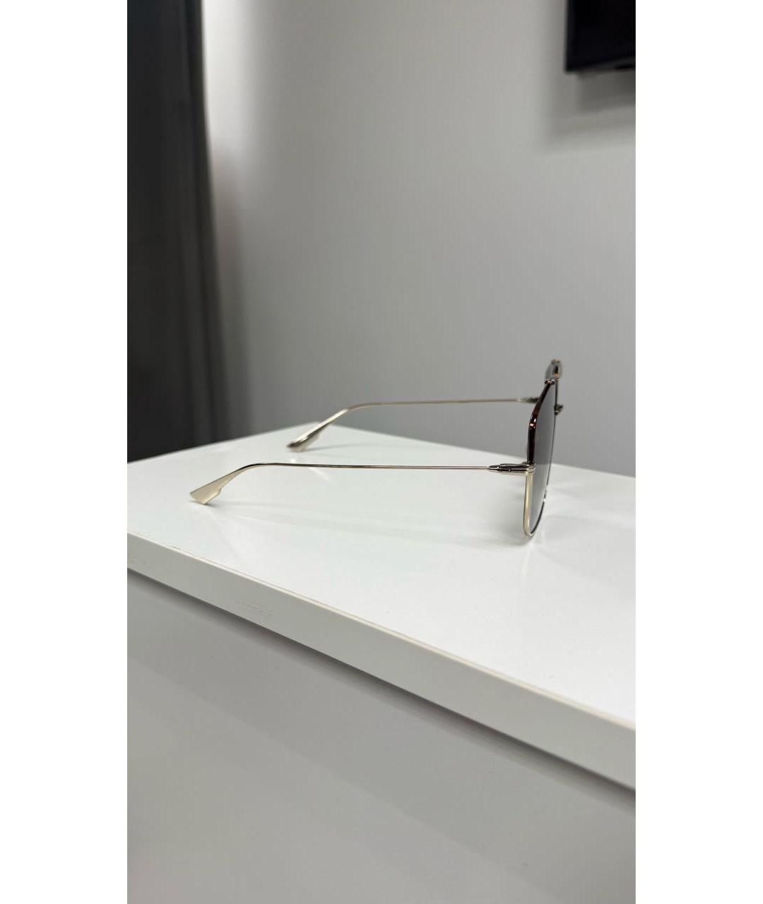 CHRISTIAN DIOR Коричневые металлические солнцезащитные очки, фото 3