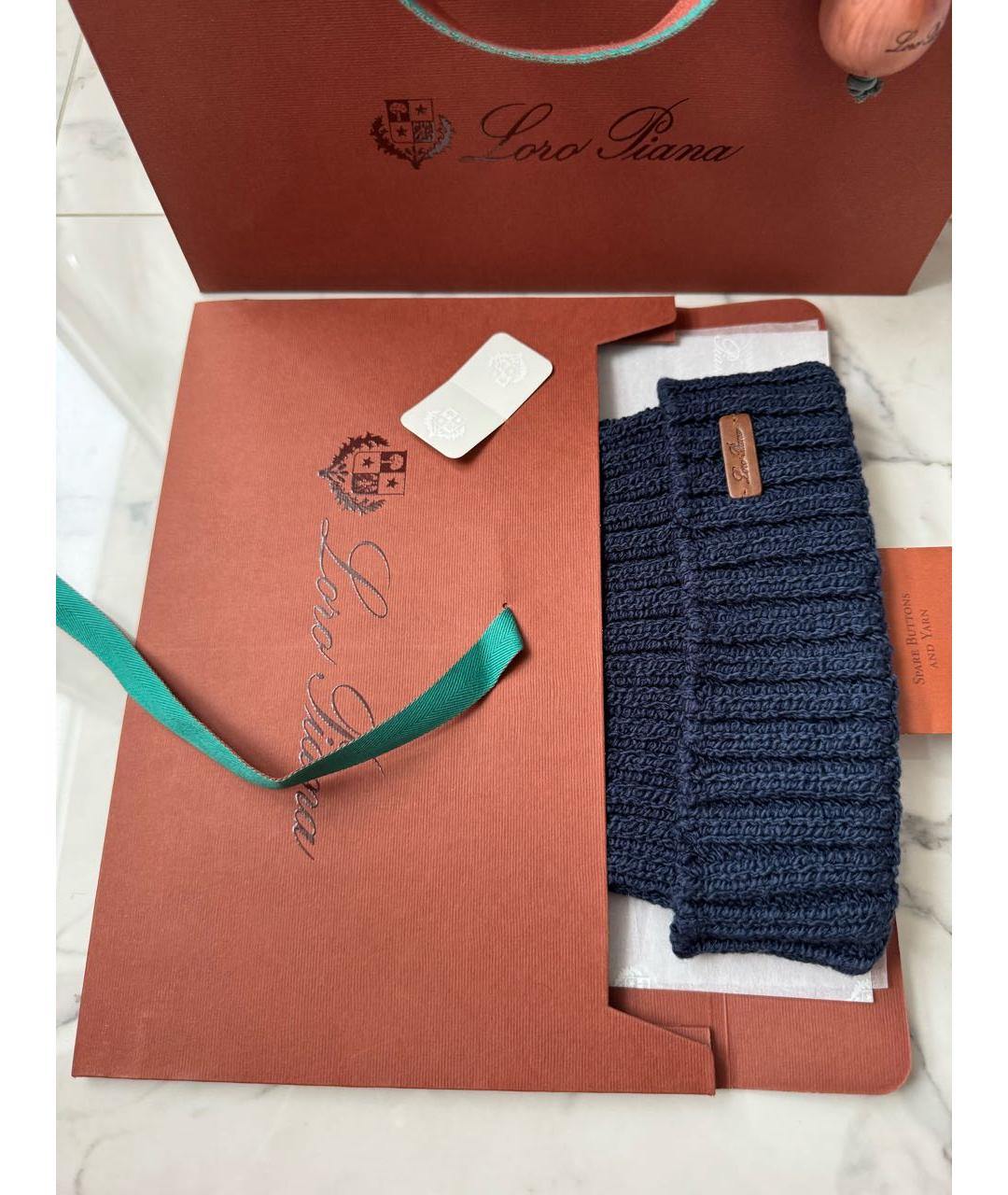 LORO PIANA Темно-синяя хлопковая шапка, фото 5