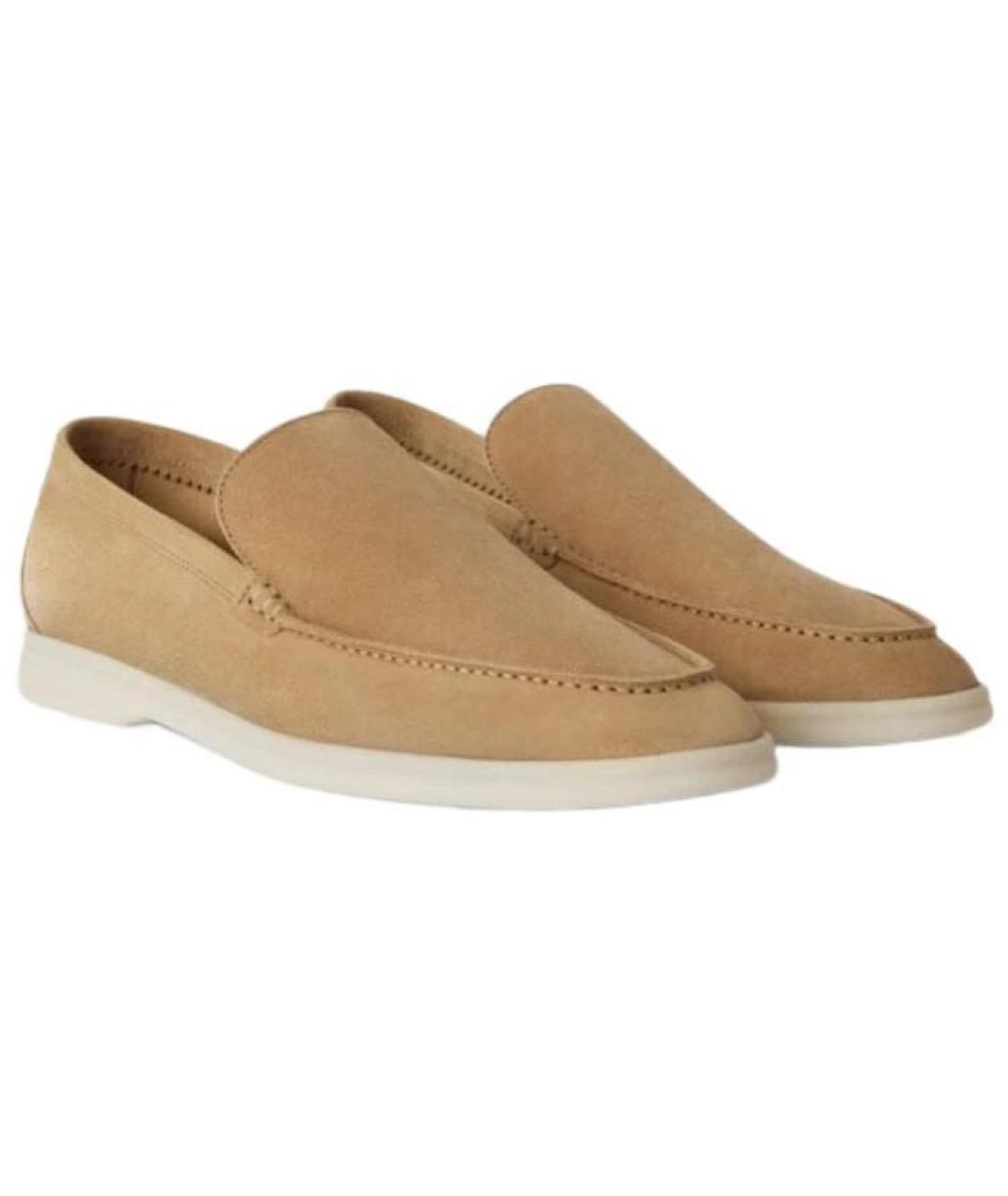 LORO PIANA Бежевые замшевые лоферы, фото 2